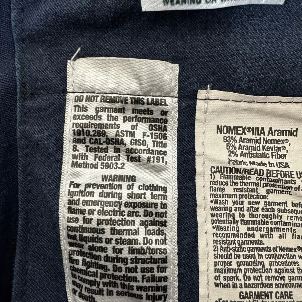 Workrite FR Flame Resistant Pants Mens 32x29 Blue NOMEX Aramid 402NX75NB -b